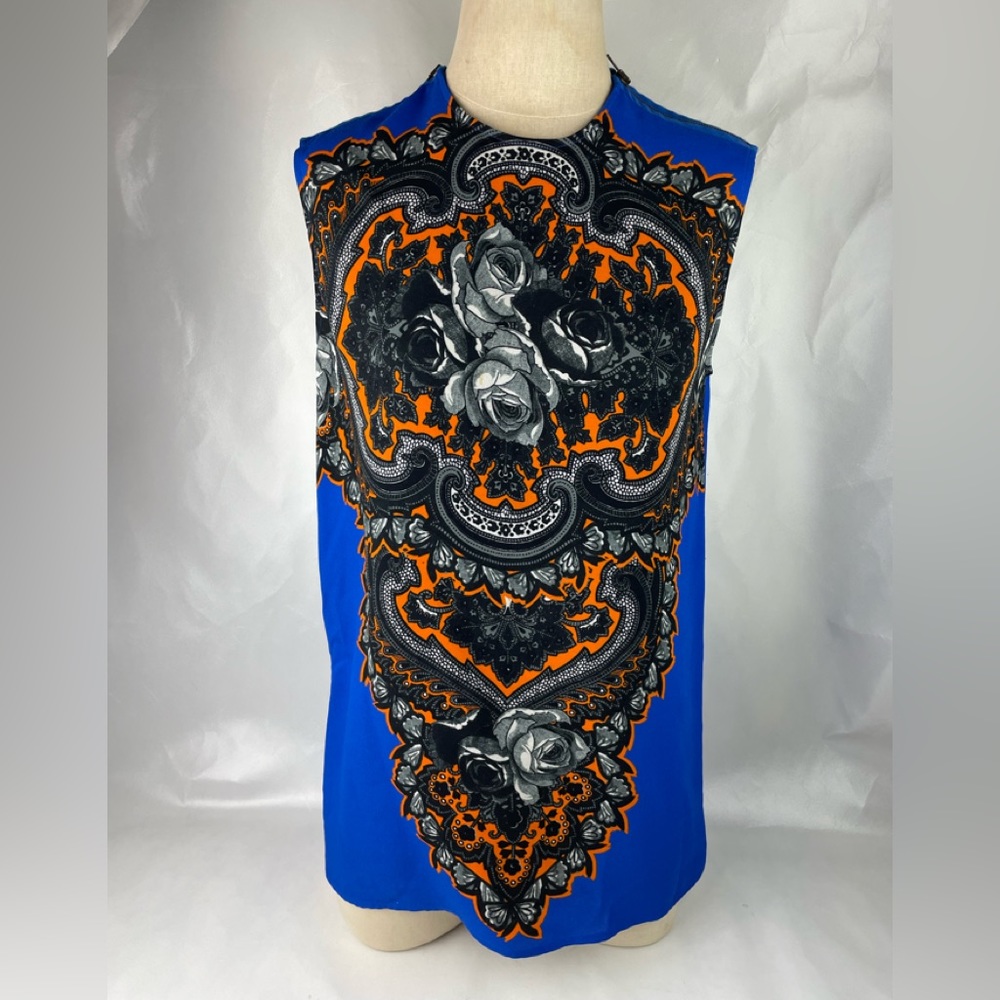 Stella McCartney Royal blue with Orange Print top size 42